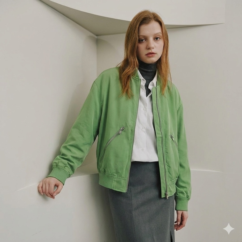 Weekday Green Bomber Jacket • Size S • MTWTFSS WEEKDAY